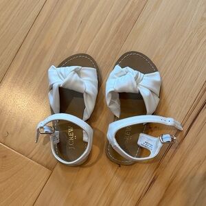J. Crew Kids Cream Sandals with Bow Detail